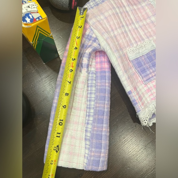 Grannie quilted pink purple baby coat jacket with matching bib 12-18 months - Picture 13 of 13